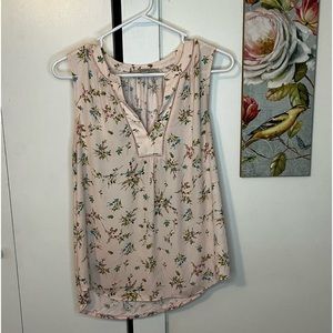 Loft Floral Pink Sleeveless Blouse
